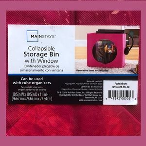 Mainstay Storage & Organization - Collapsible Window Storage Bins Fuchsia Burst NWT Mainstay Storage & Organization - Collapsible Window Storage Bins Fuchsia Burst NWT
